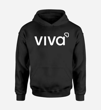 Viva Aerobus logo printed on black hoodie