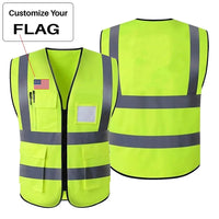 Thumbnail for Custom Flag aviation design printed on high-visibility reflective fabric reflective vest.