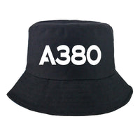 Thumbnail for Airbus A380 Flat Text Summer aviation embroidery on breathable cotton summer hat.