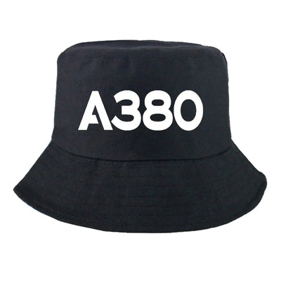 Airbus A380 Flat Text Summer aviation embroidery on breathable cotton summer hat.