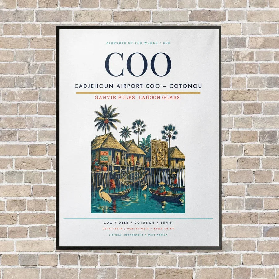 Cadjehoun Airport COO — Cotonou vertical canvas print - framed - white background