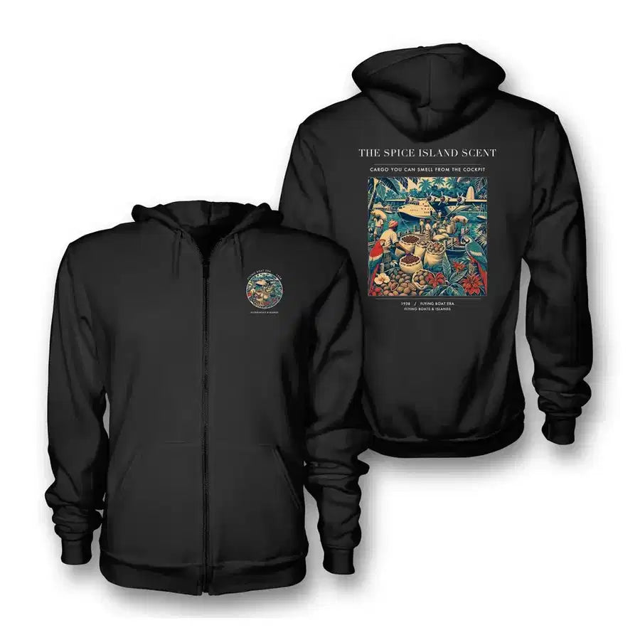 VINTAGE G4279 - The Spice Island Scent - Premium Zipped Hoodie design on black