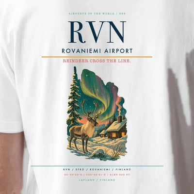 Rovaniemi Airport (RVN) double-side t-shirt design close-up cover