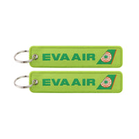 Thumbnail for EVA Air Airlines (Green) aviation Remove Before Flight key chain, aviation-tag style webbing.