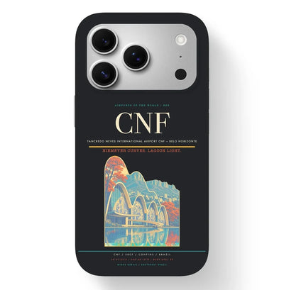 Belo Horizonte Airport (CNF) design on black iPhone 17 Pro MagSafe case