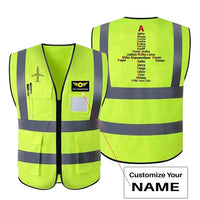 Thumbnail for Airplane Shape Aviation Alphabet aviation design printed on high-visibility reflective fabric reflective vest.