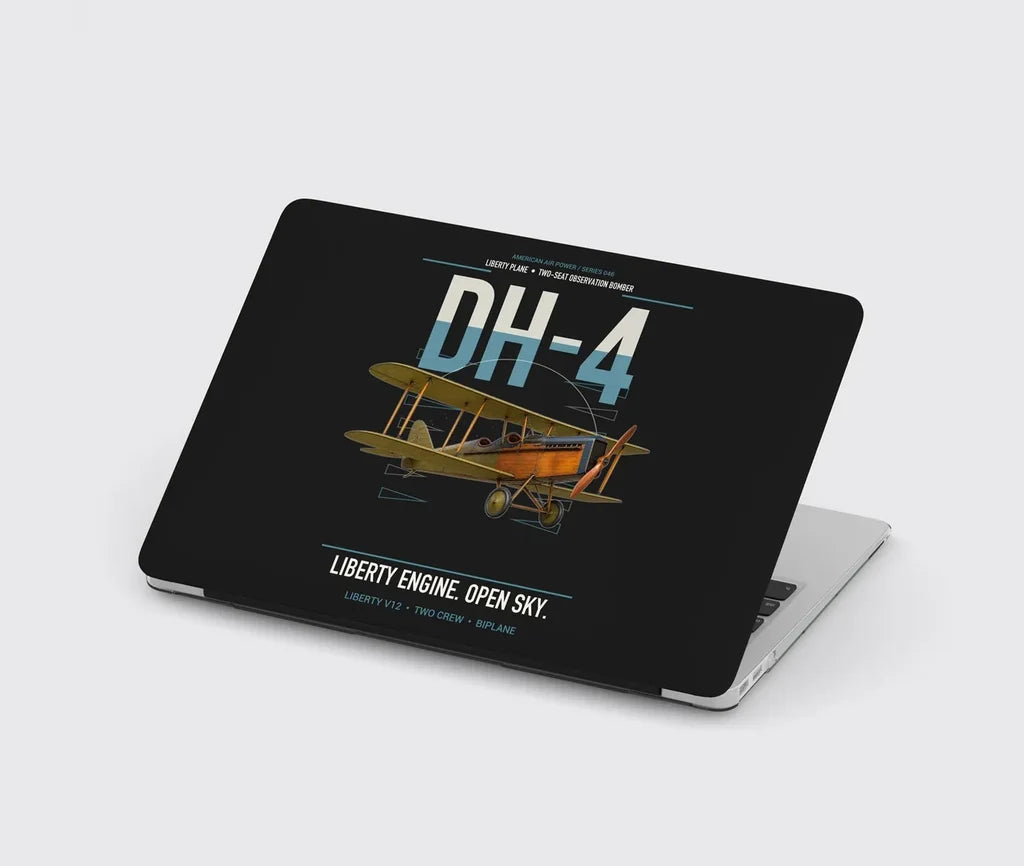 Airco DH-4 Liberty Plane design on black MacBook case