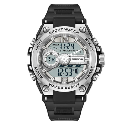 Waterproof Military Watch LED Quartz Clock Sport Male Big aviation-themed shock-resistant pilot watch, polished rugged stainl.