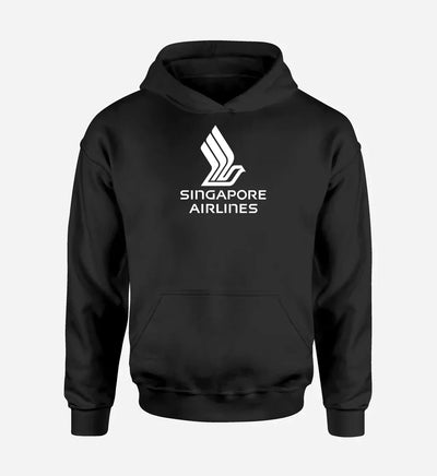 Singapore Airlines logo on black single side hoodie