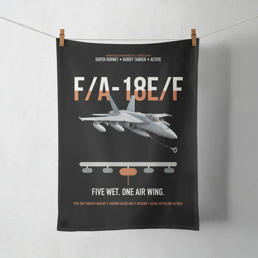 F A-18E F Buddy Tanker design on black towel