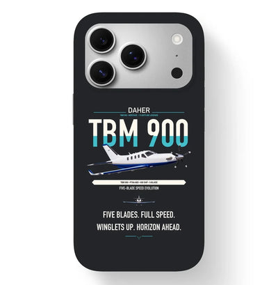 Daher TBM 900 design on black magsafe iphone case, for iPhone 17 Pro