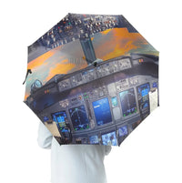 Thumbnail for Amazing Boeing 737 Cockpit aviation design on windproof polyester umbrella.