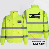 Thumbnail for Airbus A320 Printed aviation design printed on insulated shell with high-visibility reflective panels reflective winter jacket.