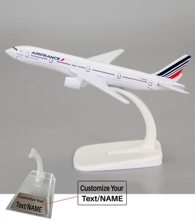 Side view of Air France Boeing 777 Airplane Model (16CM) aviation 16-18cm scale model aircraft in diecast metal.