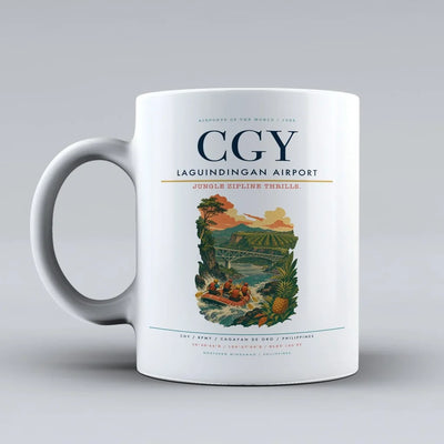 Laguindingan Airport (CGY) airport code design on white ceramic mug