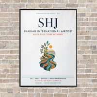 Thumbnail for Sharjah International Airport SHJ vertical canvas print - framed - white background