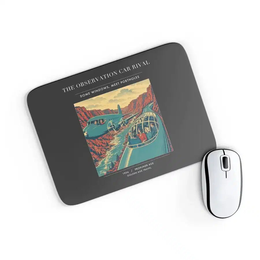 VINTAGE G4493 - The Observation Car Rival - Designed Mouse Pads design on black rectangle