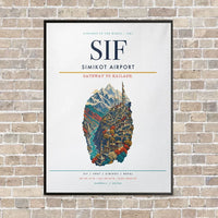 Thumbnail for Simikot Airport SIF - Canvas Framed - White