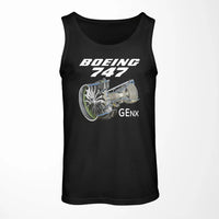 Thumbnail for Boeing 747 & GENX Engine aviation design on breathable cotton tank top.