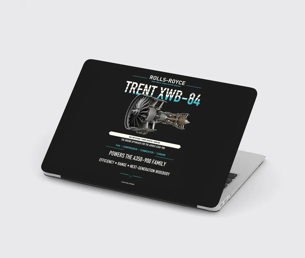 TRENT XWB-84 design on black MacBook case