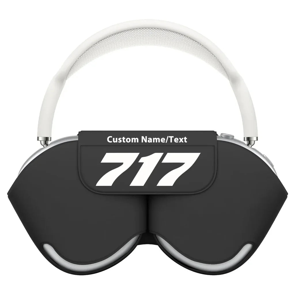 Boeing 717 Flat Text aviation design on AirPods Max case for AirPods Max.
