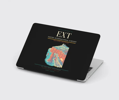 Exeter International Airport (EXT) design on black MacBook case