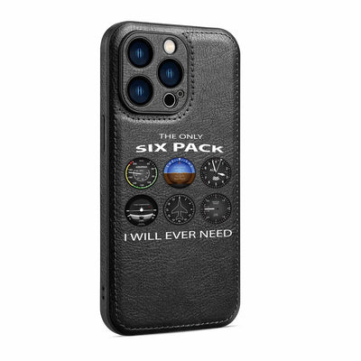 The Only Six Pack I Will Ever Need aviation design on leather iPhone case for iPhone.