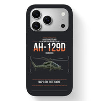Thumbnail for AgustaWestland AH-129D Mangusta design on black magsafe iphone case, for iPhone 17 Pro