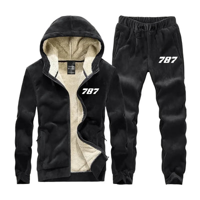 Boeing 787 Flat Text aviation design on insulated polyester winter sportsuit.