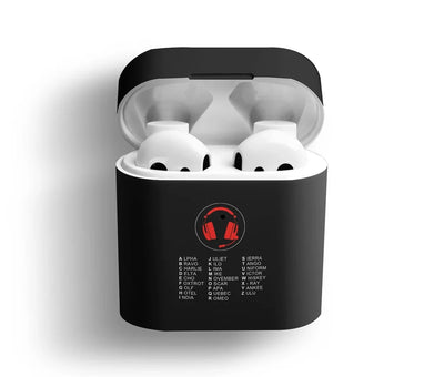 Aviation Alphabet 3 AirPods plastic case - Black