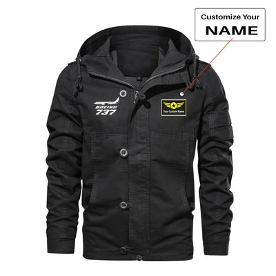 The Boeing 737 aviation design printed on heavy cotton shell with classic fit cotton jacket.
