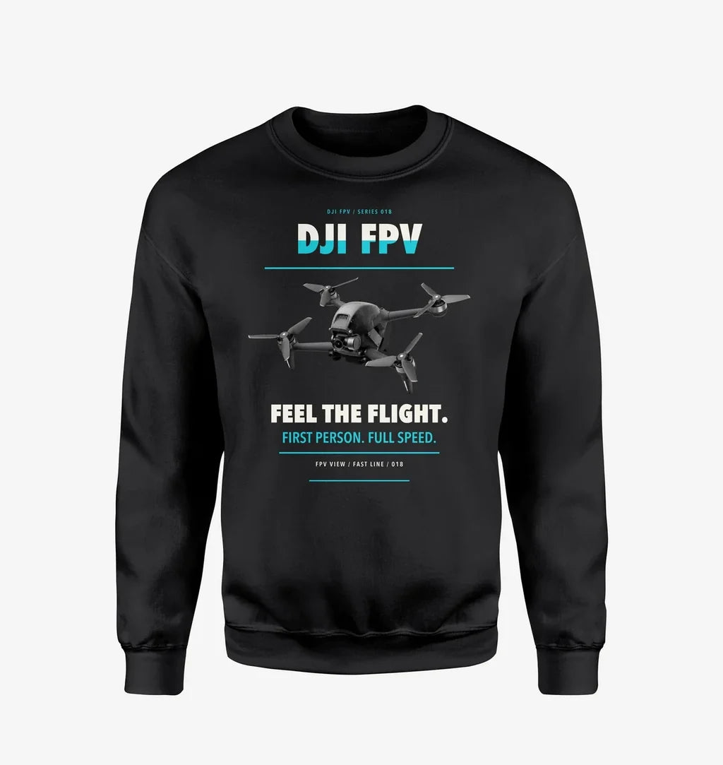 DJI FPV design on black sweatshirt