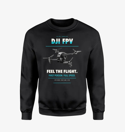 DJI FPV design on black sweatshirt