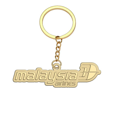 Malaysia Airlines aviation hollow key chain in polished alloy.