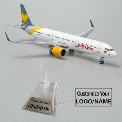 Side view of Vietjet Airlines Airbus A321 Airplane Model VN-A542 (1/400 Scale) aviation 16-18cm scale model aircraft in dieca.