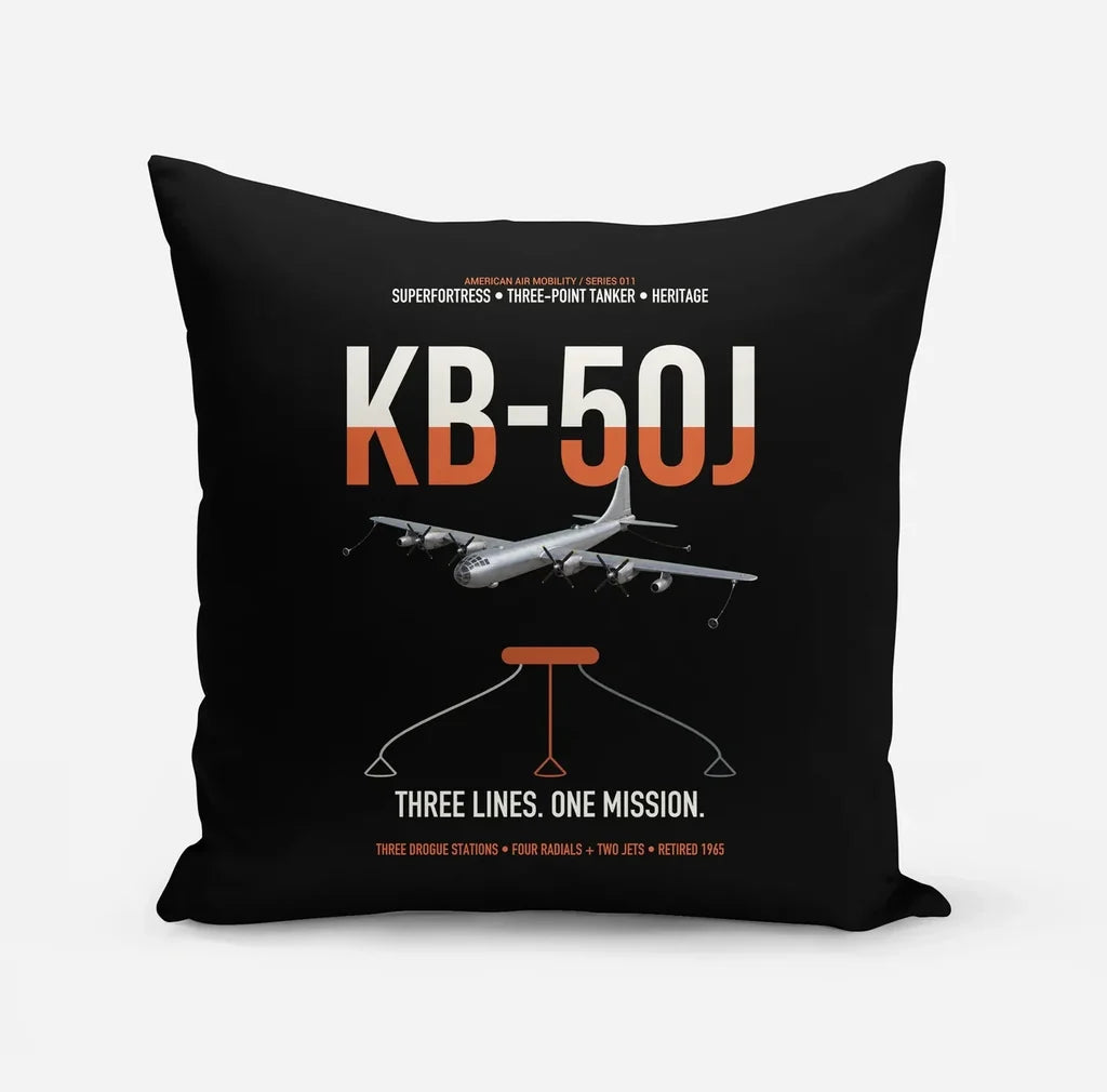 KB-50J Superfortress design on black pillow