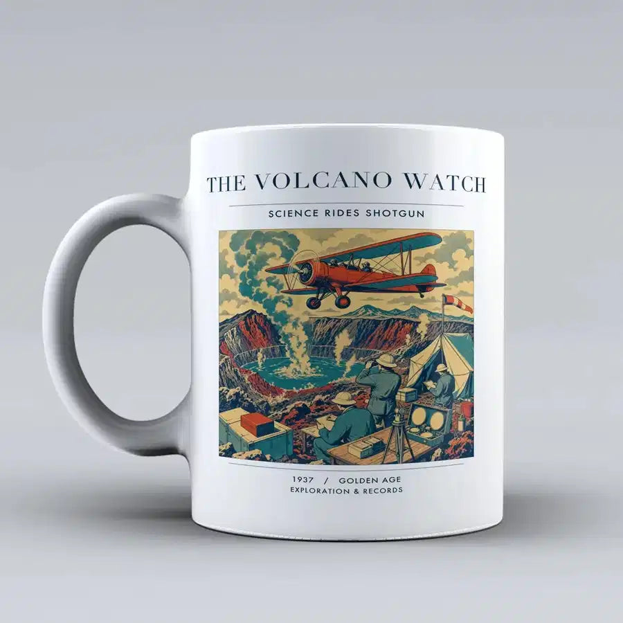 VINTAGE G4042 - The Volcano Watch - Ceramic Mug design on white