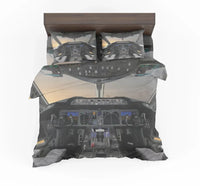 Thumbnail for Boeing 787 Cockpit aviation print bedding set, soft cotton blend.