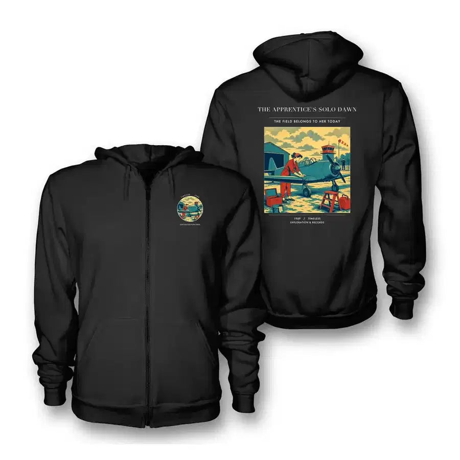 VINTAGE G4427 - The Apprentice's Solo Dawn - Premium Zipped Hoodie design on black