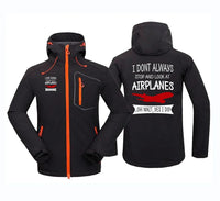 Thumbnail for I Don't Always Stop and Look at Airplanes aviation design printed on warm polar fleece polar fleece jacket.