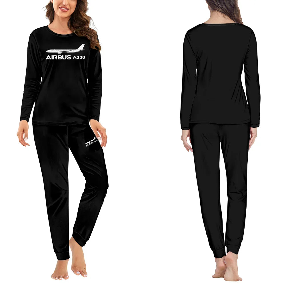 The Airbus A330 women pajamas - Black