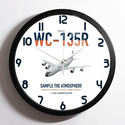 WC-135R Constant Phoenix design on white framed wall clock