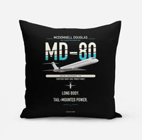 Thumbnail for McDonnell Douglas MD-80 design on black pillow