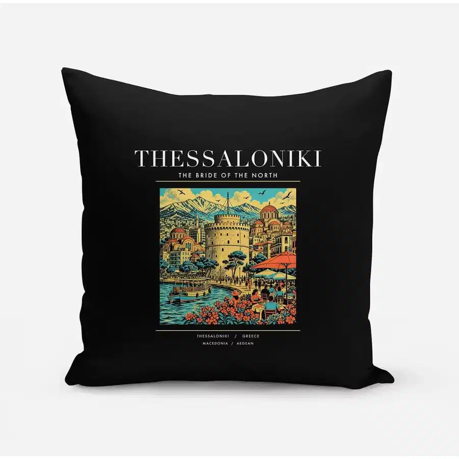 THESSALONIKI - Poster - Pillow - Black