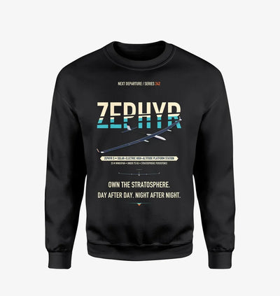 Airbus Zephyr S design on black sweatshirt