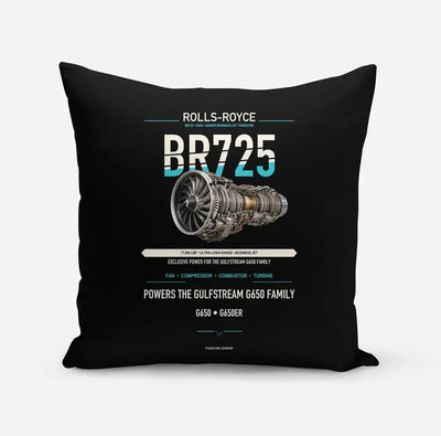 BR725 design on black pillow