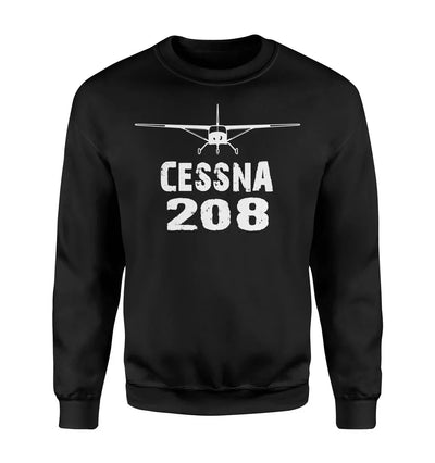 Cessna 208 & Plane aviation design printed on soft cotton blend sweatshirt.