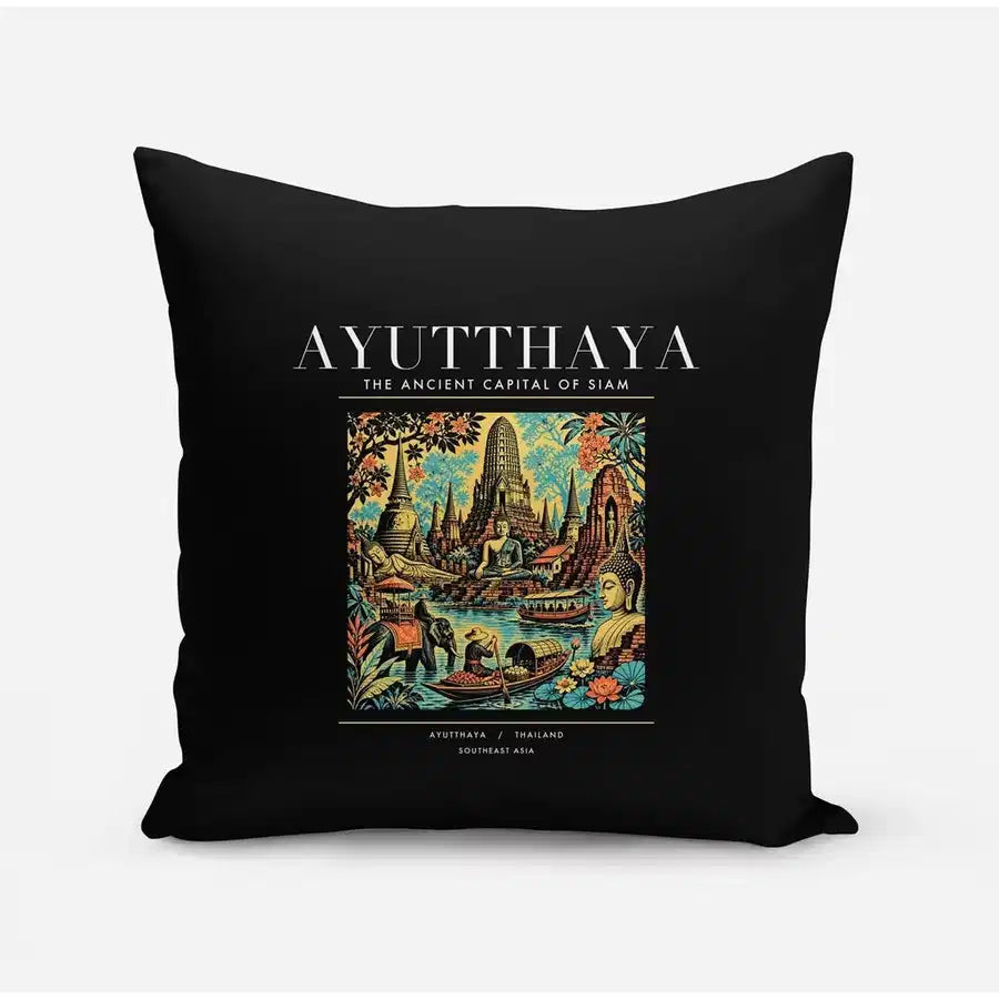 AYUTTHAYA - Poster - Pillow - Black