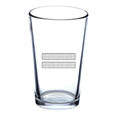 Silver Pilot Epaulettes (2 Lines) Beer & aviation design on beer water glass, versatile drinkware.