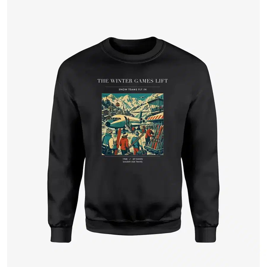 VINTAGE G4130 - The Winter Games Lift - Designed Sweatshirts design on black